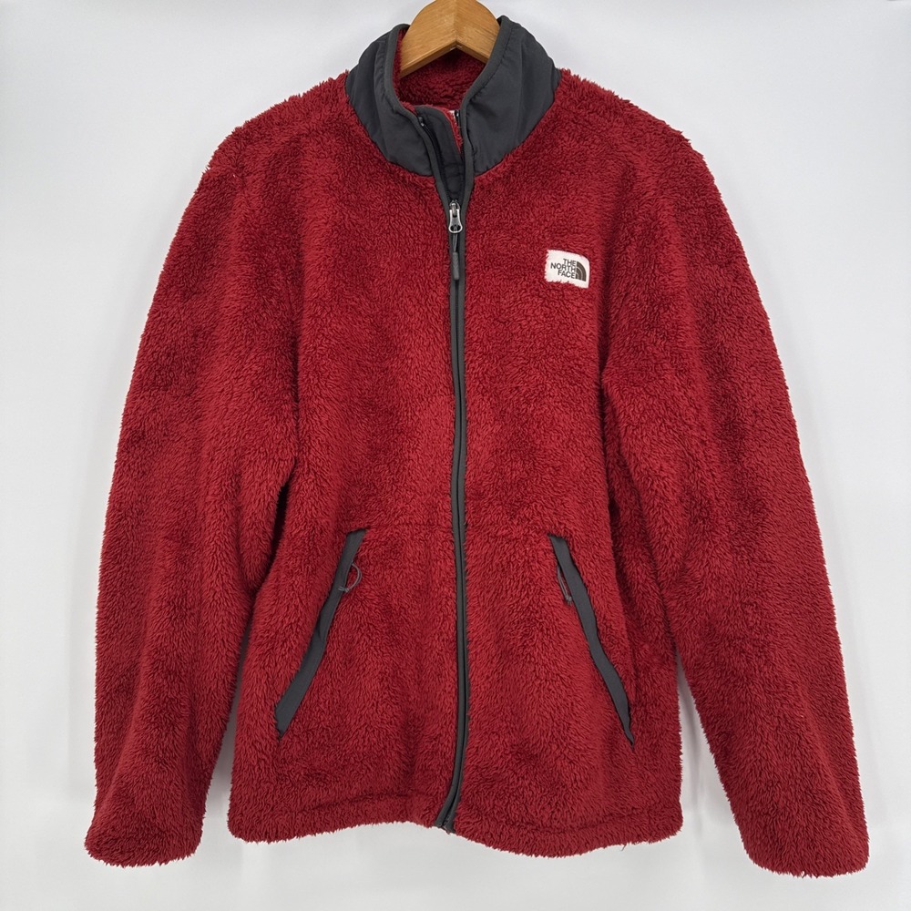 The North Face Campshire Fleece Jacket Men's Size M Full Zip Red Deep Pile